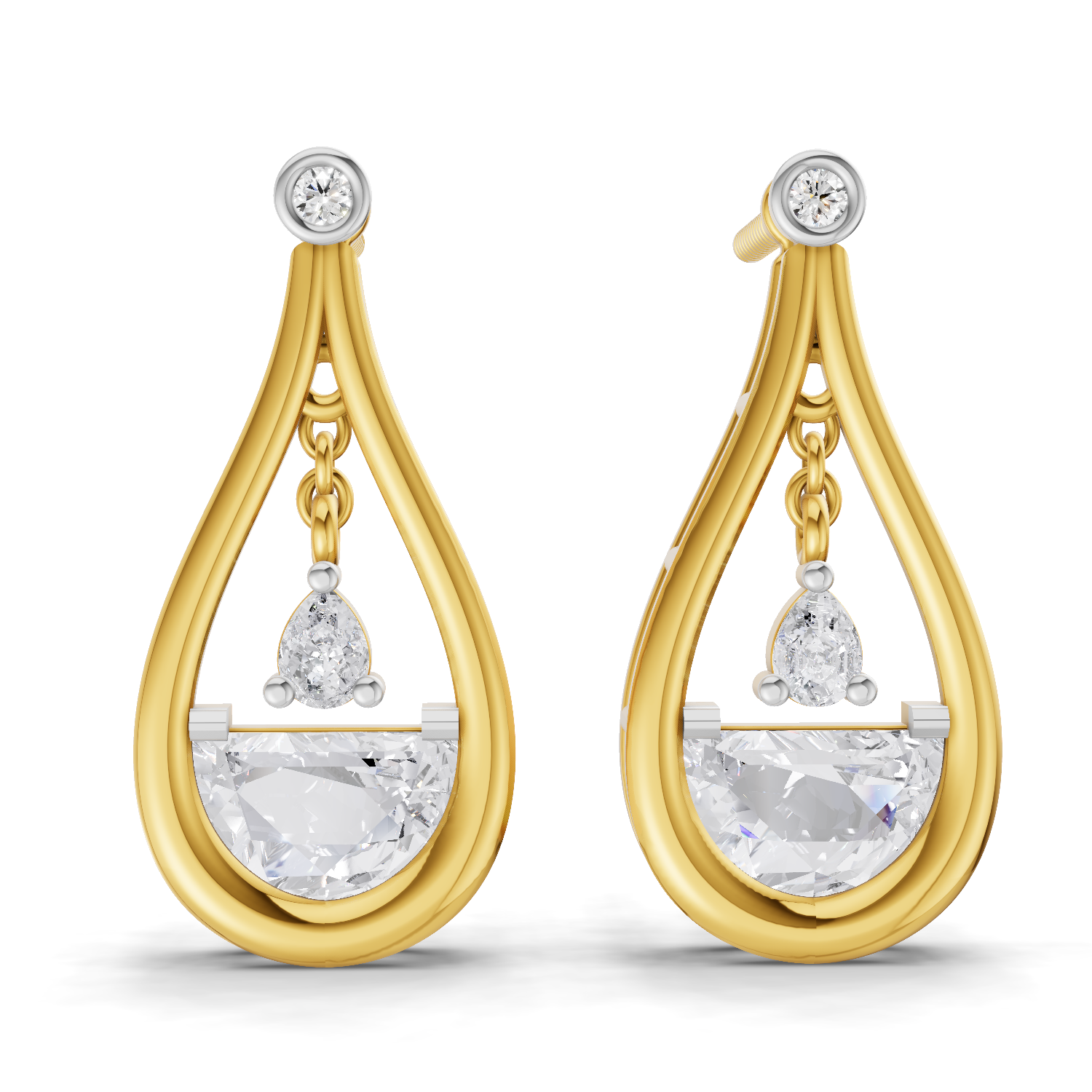 1.17 Carat Diamond Drop Earrings 14K