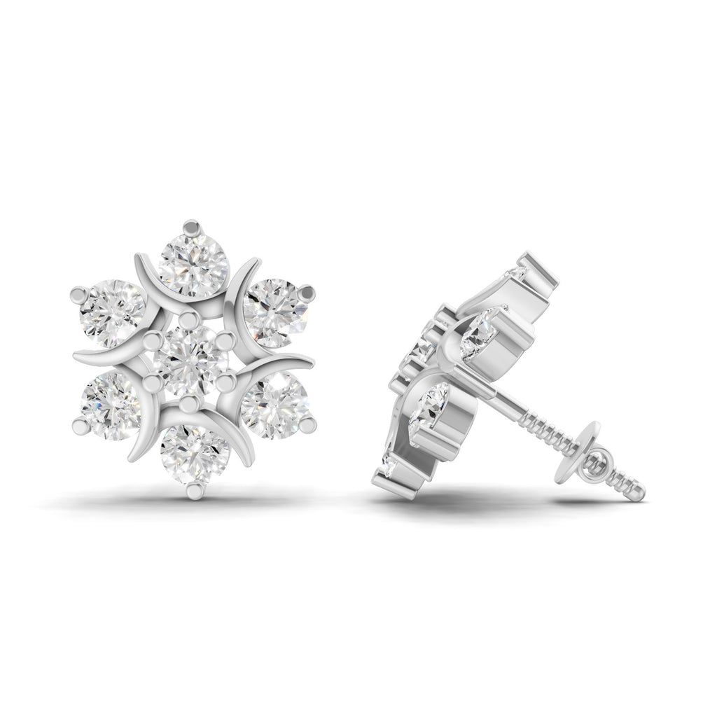 2.51 Carat Starlight Cluster Earring 14K - White Gold
