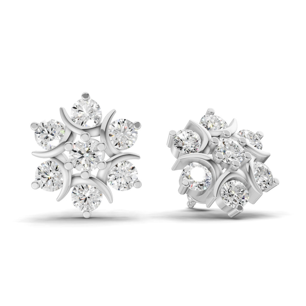 2.51 Carat Starlight Cluster Earring 14K - White Gold