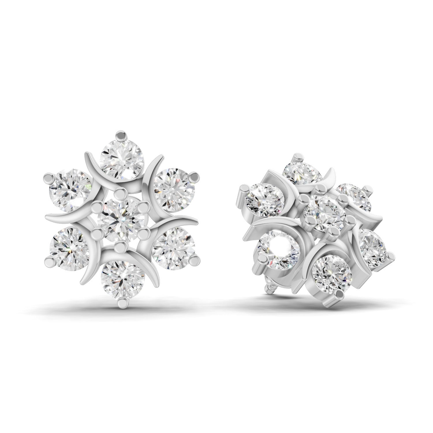2.51 Carat Starlight Cluster Earring 14K - White Gold