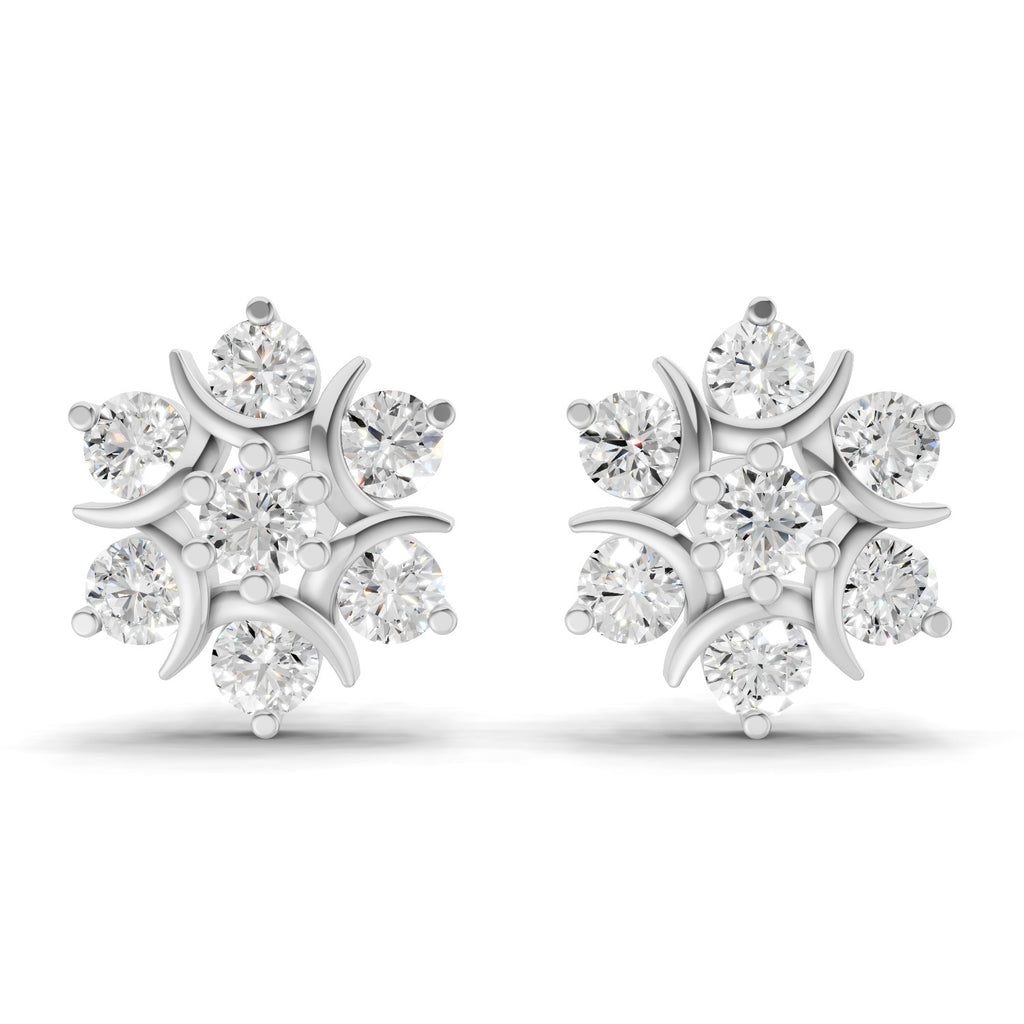 2.51 Carat Starlight Cluster Earring 14K - White Gold