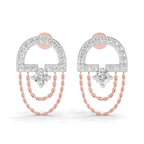 0.46 Carat Chain Drop Stud Earrings 14K - Rose Gold
