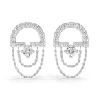 0.46 Carat Chain Drop Stud Earrings 14K - White Gold