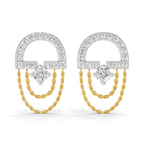 0.46 Carat Chain Drop Stud Earrings 14K