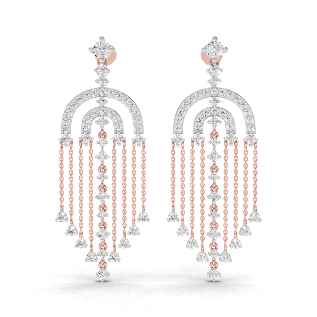 1.45 Carat Chandelier Earrings 14K - Rose Gold