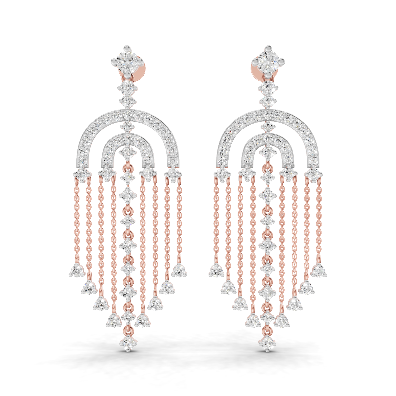 1.45 Carat Chandelier Earrings 14K - Rose Gold
