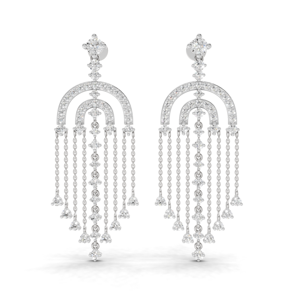 1.45 Carat Chandelier Earrings 14K - White Gold