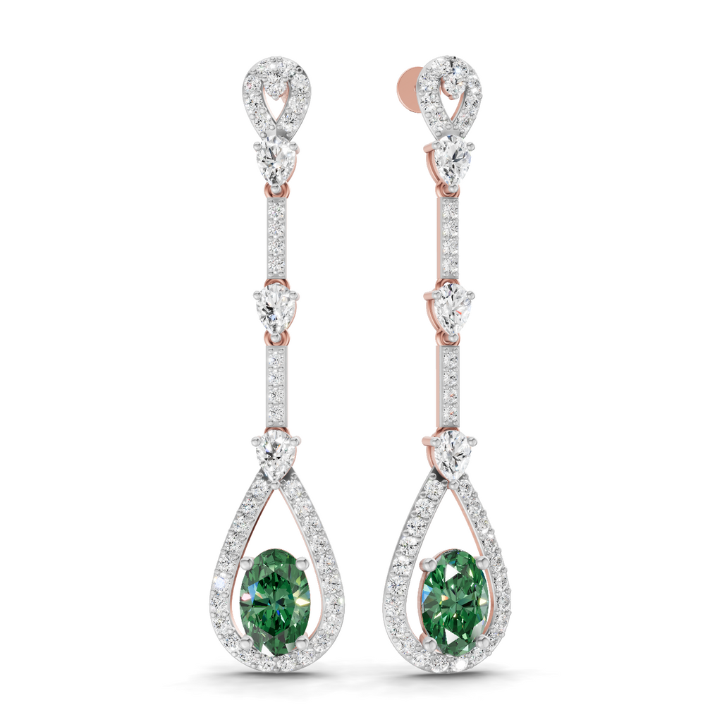 1.62 Carat Dangle Earrings 14K - Rose Gold