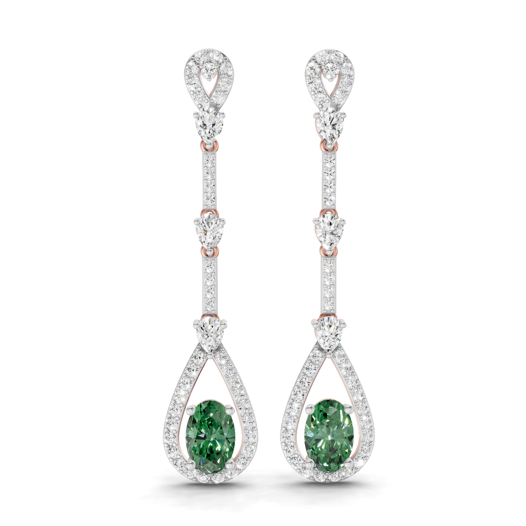 1.62 Carat Dangle Earrings 14K - Rose Gold
