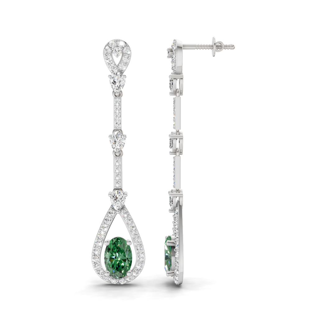 1.62 Carat Dangle Earrings 14K - White Gold