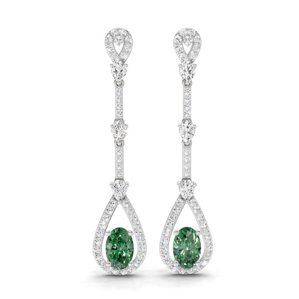 1.62 Carat Dangle Earrings 14K - White Gold