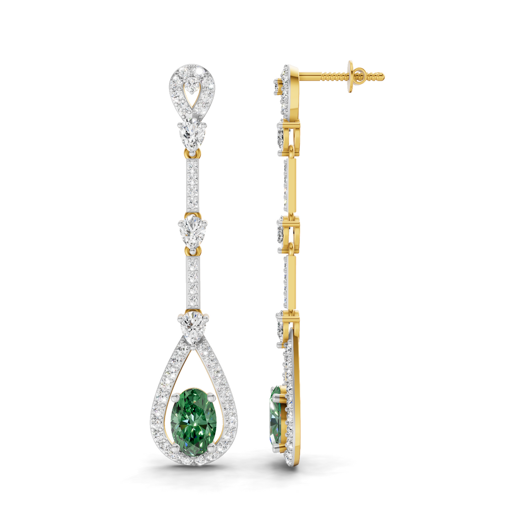 1.62 Carat Dangle Earrings 14K