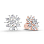 1.73 Carat Round Cluster Diamond Stud Earrings 14K - Rose Gold