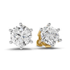 6.24 Carat 14K Gold Timeless Solitaire Stud Earring