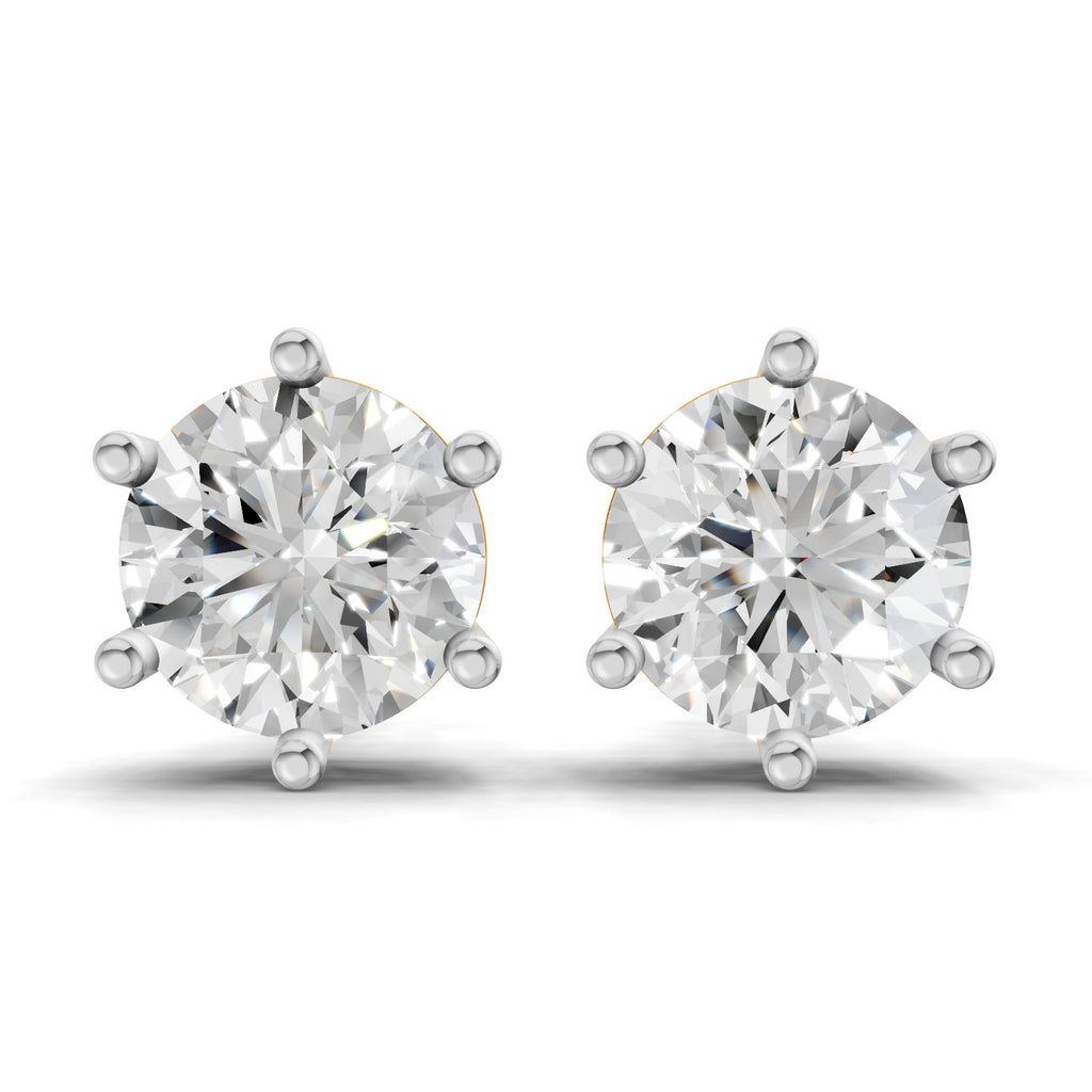 6.24 Carat 14K Gold Timeless Solitaire Stud Earring