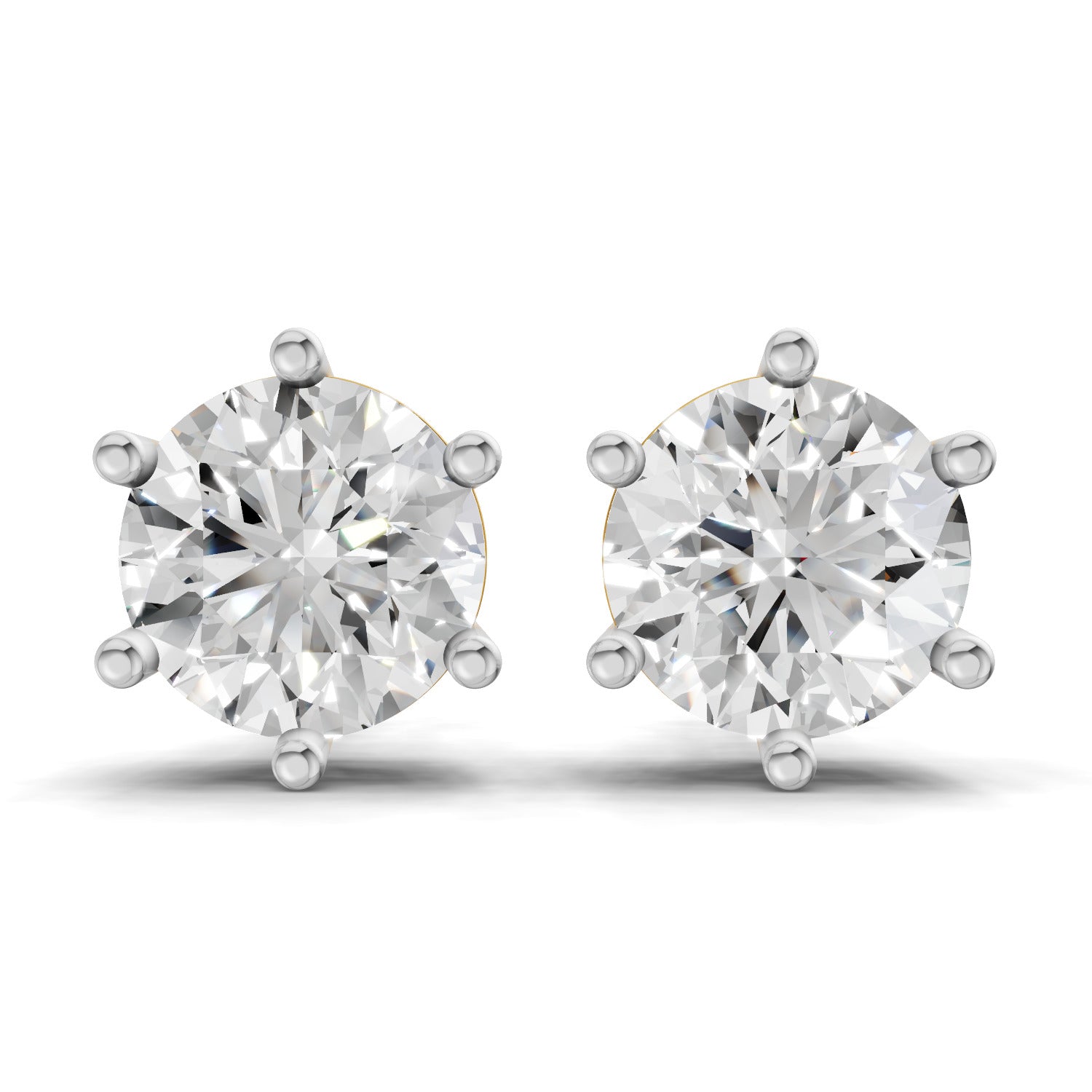 6.23 Carat 14K Gold Timeless Solitaire Stud Earring