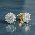 6.23 Carat 14K Gold Timeless Solitaire Stud Earring