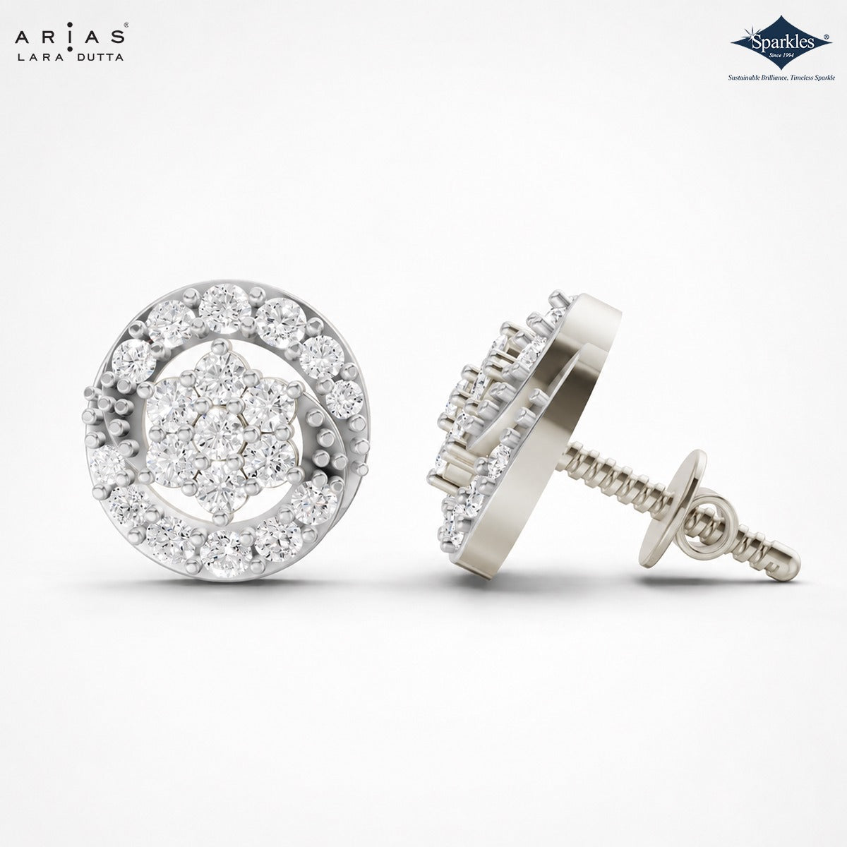 Arias by Lara Dutta Honeycomb Dome Cluster Stud Earrings