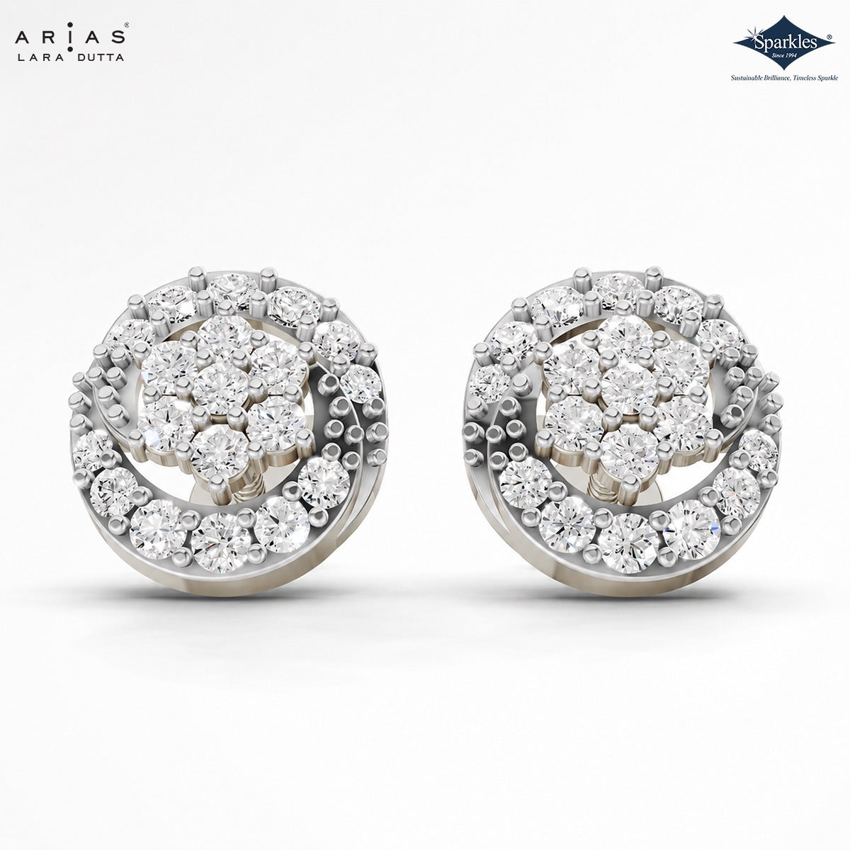 Arias by Lara Dutta Honeycomb Dome Cluster Stud Earrings