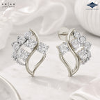Arias by Lara Dutta Petal Fan Diamond Stud Earrings