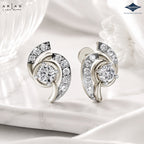 Arias by Lara Dutta Paisley Swirl Diamond Stud Earrings