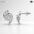 Arias by Lara Dutta Paisley Swirl Diamond Stud Earrings