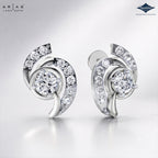 Arias by Lara Dutta Paisley Swirl Diamond Stud Earrings