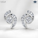 Arias by Lara Dutta Paisley Swirl Diamond Stud Earrings