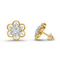 1.20 Carat Floral Cluster Diamond Stud Earrings 14K