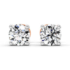 0.5 Carat 4 Prong Solitaire Diamond Stud Earrings 14K - Rose Gold