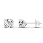 0.5 Carat 4 Prong Solitaire Diamond Stud Earrings 14K - White Gold