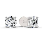 0.5 Carat 4 Prong Solitaire Diamond Stud Earrings 14K - White Gold