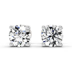 0.5 Carat 4 Prong Solitaire Diamond Stud Earrings 14K - White Gold