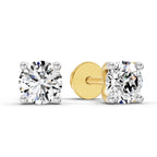 0.5 Carat 4 Prong Solitaire Diamond Stud Earrings 14K