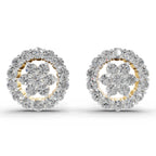 0.67 Carat Floral Cluster Diamond Stud Earrings 14K