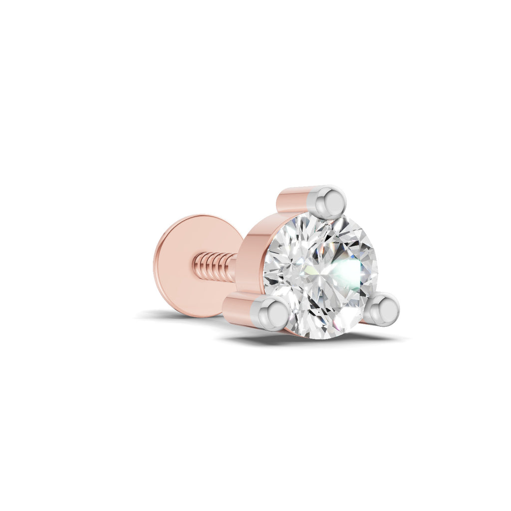 0.21 Carat Circle Drop Stud Earrings 14K - Rose Gold