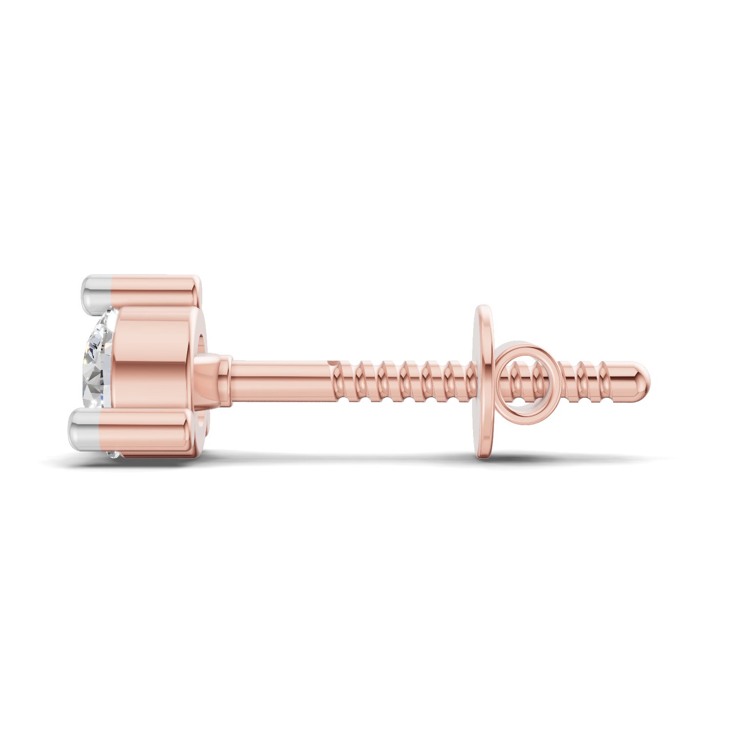 0.21 Carat Circle Drop Stud Earrings 14K - Rose Gold