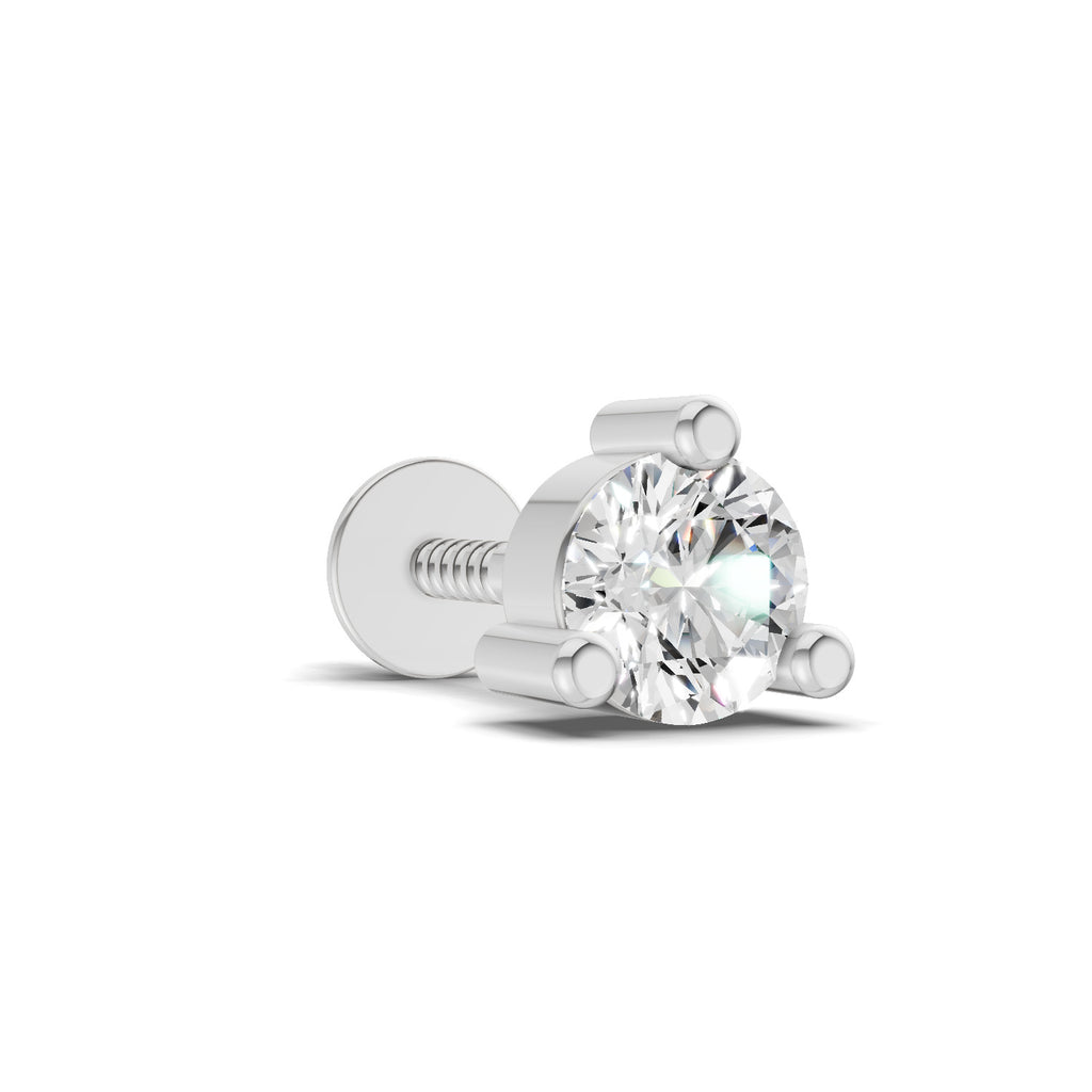 0.21 Carat Circle Drop Stud Earrings 14K - White Gold