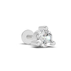 0.21 Carat Circle Drop Stud Earrings 14K - White Gold