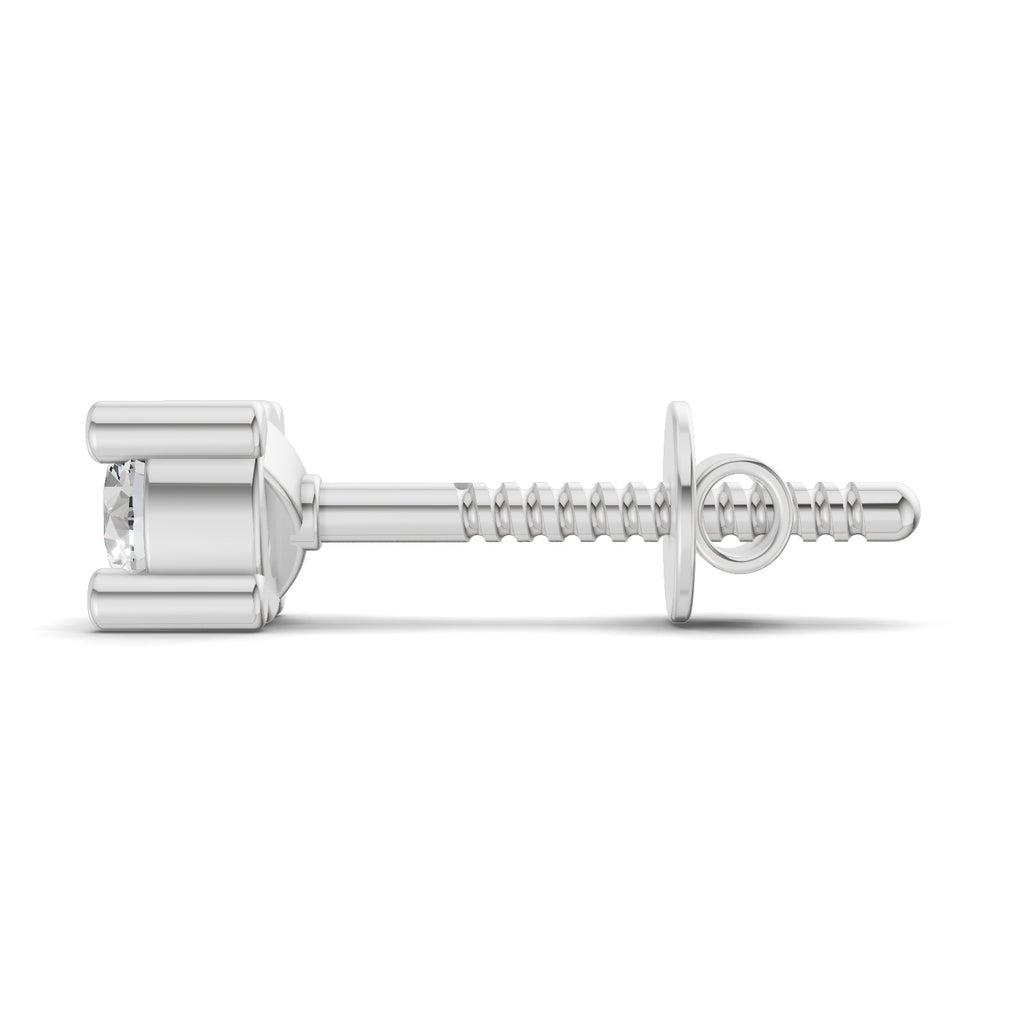 0.2 Carat Solitaire Earring for Men 14K - White Gold