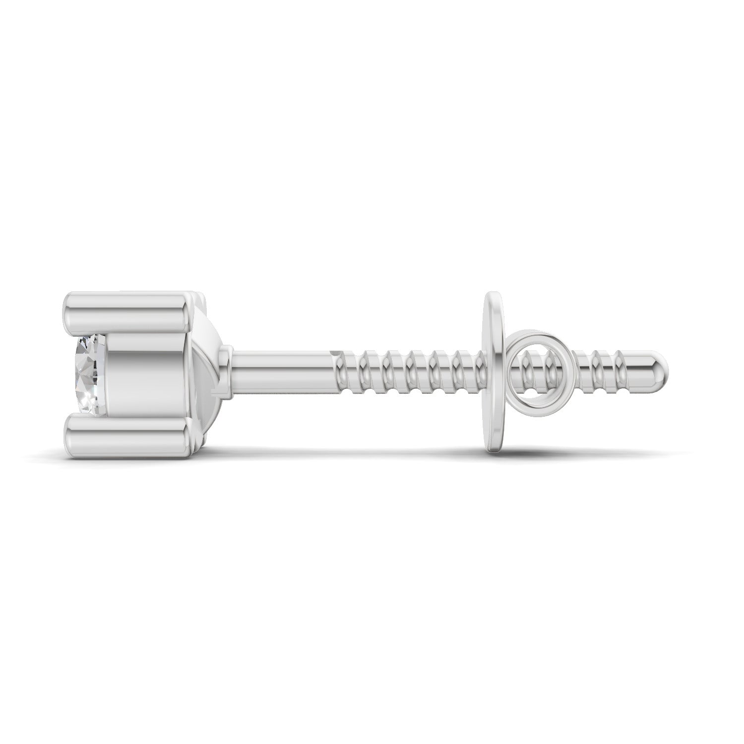 0.2 Carat Solitaire Earring for Men 14K - White Gold