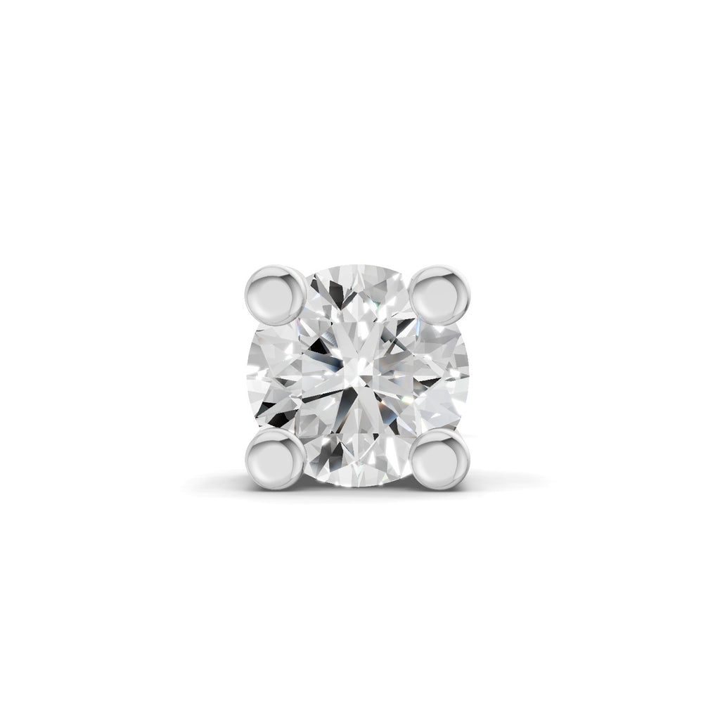 0.2 Carat Solitaire Earring for Men 14K - White Gold