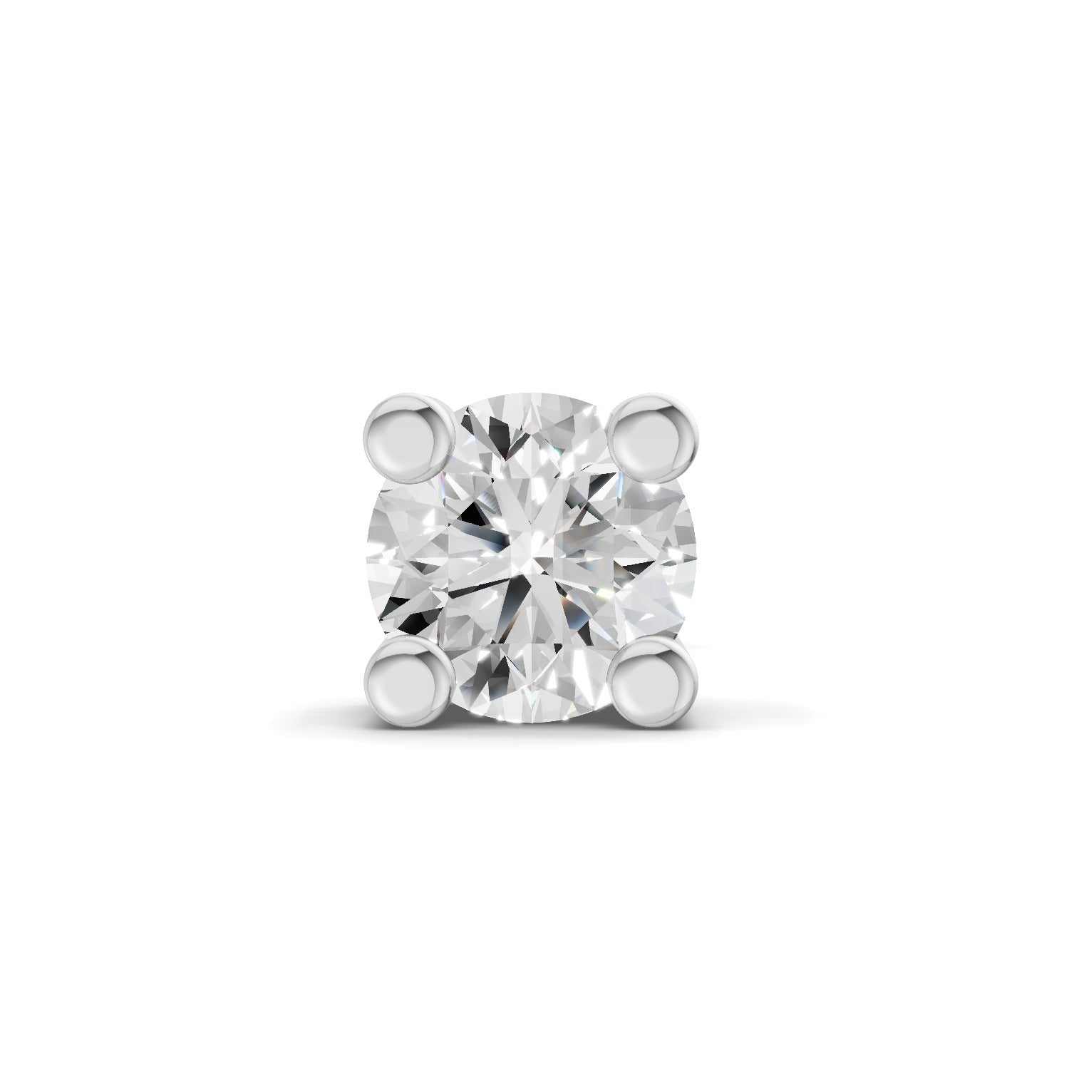 0.2 Carat Solitaire Earring for Men 14K - White Gold