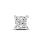 0.2 Carat Princess Shape Solitaire Earring for Men 14K - White Gold