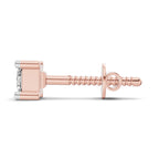 0.4 Carat Princess Shape Solitaire Earring for Men 14K - Rose Gold