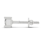 0.4 Carat Princess Shape Solitaire Earring for Men 14K - White Gold