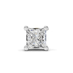 0.4 Carat Princess Shape Solitaire Earring for Men 14K - White Gold