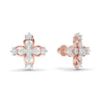 0.36 Carat Floral Stud Earrings 14K - Rose Gold