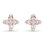 0.36 Carat Floral Stud Earrings 14K - Rose Gold