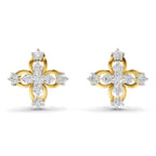 0.36 Carat Floral Stud Earrings 14K